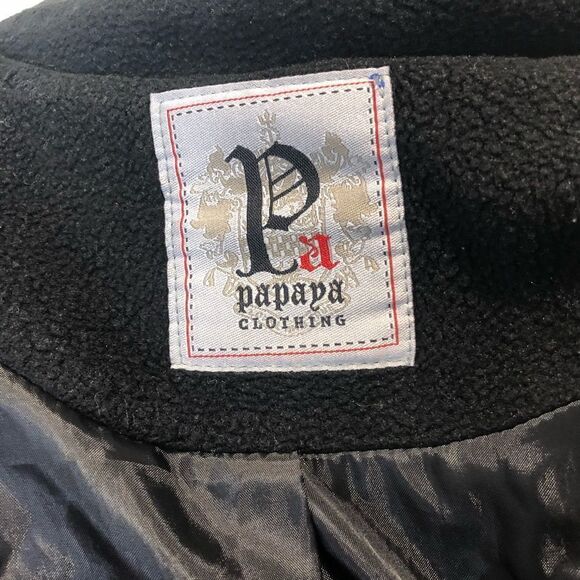 Papaya black button front winter pea coat size small - Picture 8 of 13